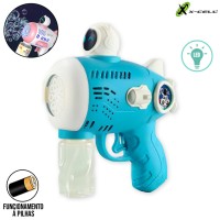 Pistola Automática de Bolhas com Led BRQ-ARM-07 X-Cell - Azul